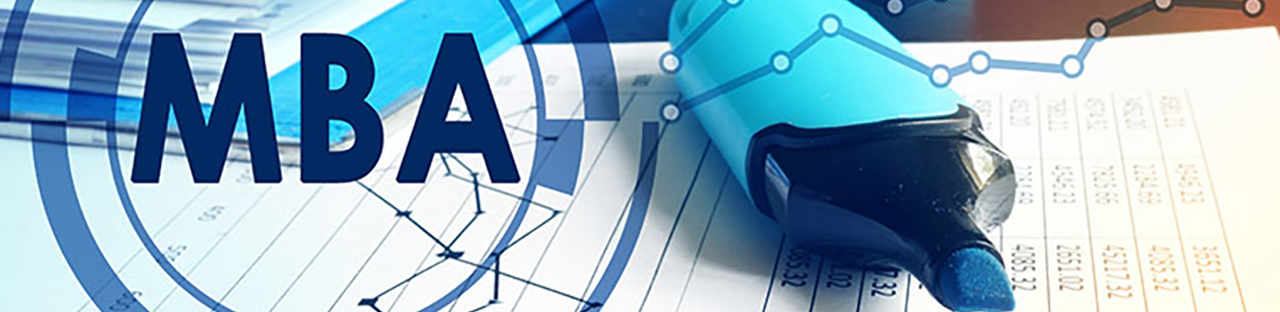 Papers on desk with word MBA