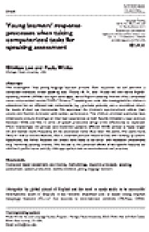 Leia mais sobre os processos de resposta dos jovens aprendizes ao realizar tarefas informatizadas para avaliação oral