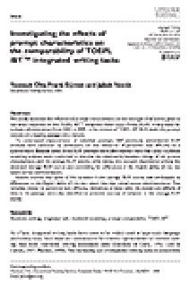Leia mais sobre Investigar os Efeitos das Características do Prompt na Comparabilidade das Tarefas Integradas de Escrita do TOEFL iBT